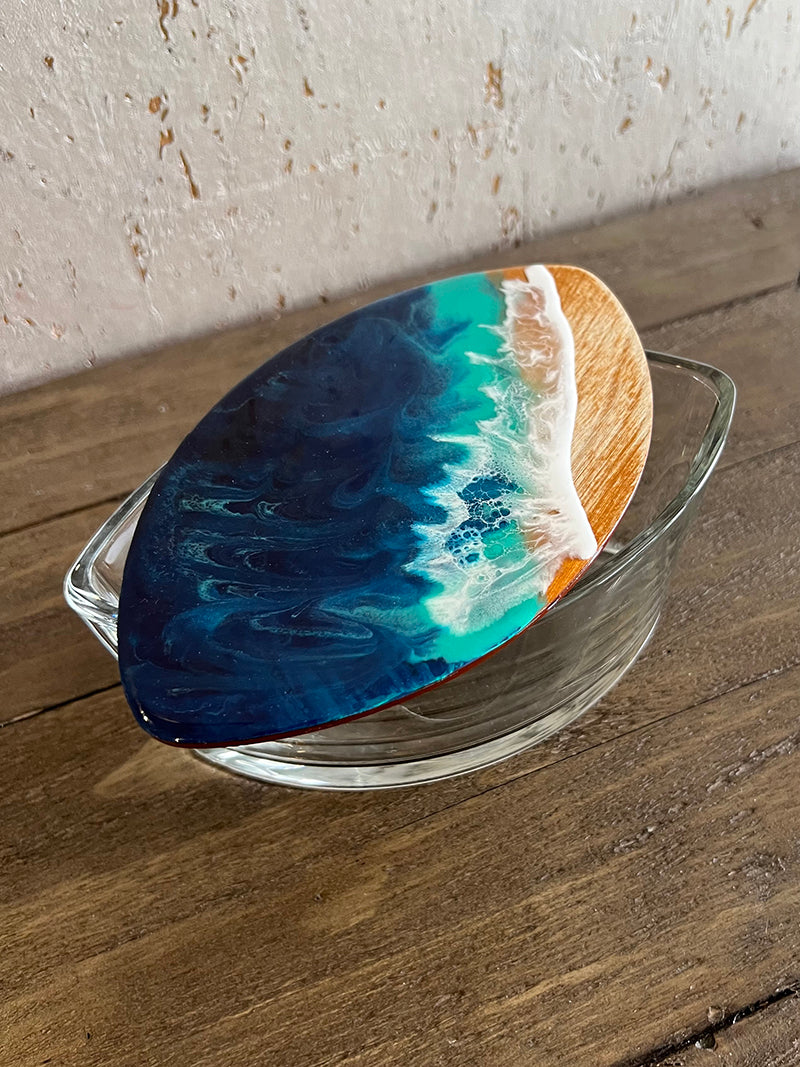 “Sea Diamond” Upcycled Glass Container With Lid